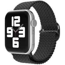 Xprotector Apple Watch 4-6, SE, SE (2022) (38 / 40 mm) / Watch 7-9 (41 mm), textíl pótszíj, körpánt, szőtt stílusú, Xprotector, fekete okosóra kellék