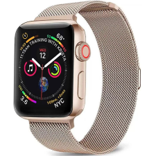 Xprotector Apple Watch 4-6, SE, SE (2022) (42 / 44 mm) / Watch 7-9 (45 mm) / Watch Ultra 1-2 (49 mm), fém pótszíj, milánói stílus, 2 részes, Xprotector, vörösarany okosóra kellék