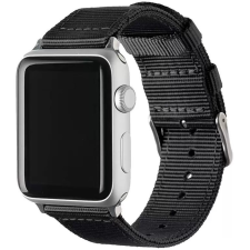 Xprotector Apple Watch 4-6, SE, SE (2022) (42 / 44 mm) / Watch 7-9 (45 mm) / Watch Ultra 1-2 (49 mm), műanyag pótszíj, szőtt, állítható, szőtt szíjtartó, Xprotector, fekete okosóra kellék