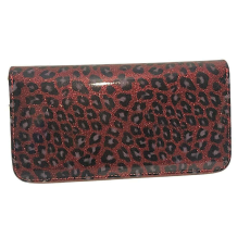 XTD Fényes leopárd mintás műbőr pénztárca piros