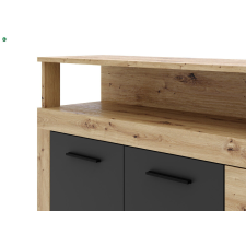  XXL/LUNA Komód Artisan Tölgy/Fekete Színben bútor