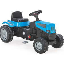 XXL Pedálos gyerek traktor, kék lábbal hajtható járgány