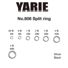  Yarie 806 Split ring Black 6lb #00 kulcskarika horgászkiegészítő
