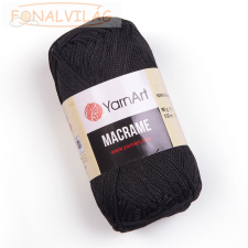 Yarnart MAKRAMÉ, 2mm - Fekete - 148 rövidáru