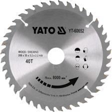 Yato Fűrésztárcsa fához 200 x 30 mm 40T (YT-60652) fűrészlap