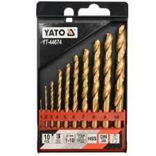 Yato HSS-TiN Fémfúrószár készlet, 10 db, 1-10 mm (YT-44674) szerszám kiegészítő