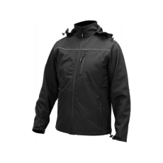 Yato Munkavédelmi softshell kabát kapucnival fekete L-es méret 3 zsebes (YT-79552)