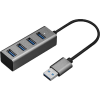 YENKEE USB hub, 4 x USB 3.0, fém burkolat, YHB 4300