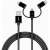 YENKEE USB Lightning + Micro USB + USB Type C Átalakító Fekete 1m YCU 400