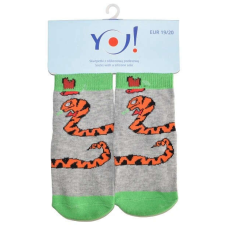 Yo! ABS pamut zokni 1 db 19/20 - szürke/kígyó gyerek zokni