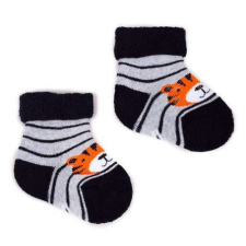  Yo! Baby frottír zokni 3-6 hó - fekete/ szürke tigris gyerek zokni