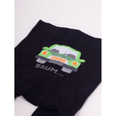 Yo Club! Pamut Harisnyanadrág csúszásgátlós - Fekete Autós 68/74