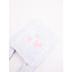 Yo Club! Pamut Harisnyanadrág - Szürke/Rózsaszín Szíves 104/110