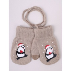  Yo!club téli kesztyű 12 cm - barna/pingvin