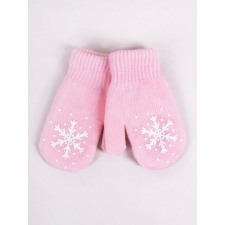  Yo!club téli kesztyű 12 cm - rószaszín/hópehely gyerek kesztyű