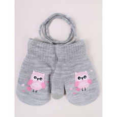  Yo!club téli kesztyű 12 cm - szürke/bagoly