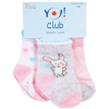 Yo! Yo! Baby pamut zokni 3db-os 3-6 hó - rózsaszín mintás