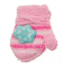 Yo! Yo! Bébi 3D-s téli kesztyű 10 cm - Rózsaszín/hópelyhes baba kesztyű