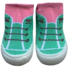 Yo! YO! Lány zoknicipő 21-es rózsaszín/zöld fűzős