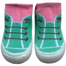 Yo! YO! Lány zoknicipő 23-as rózsaszín/zöld fűzős gyerek cipő