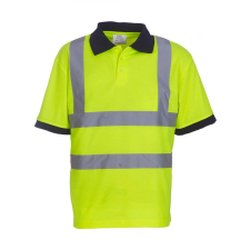 Yoko Uniszex rövid ujjú fényvisszaverő ruha munkaruha Yoko Fluo Polo XL, Fluo Sárga munkaruha