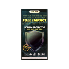 YOOUP Karc és ütésálló üvegfólia fekete kerettel iPhone 15 6.1 col YooUp Full Impact mobiltelefon kellék
