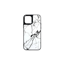 YOOUP Mintás telefontok fehér márvány iPhone 13 Pro Max YooUp fekete kerettel tok és táska
