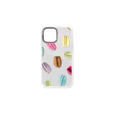 YOOUP Mintás telefontok Macaron iPhone 13 Pro átlátszó háttérrel fehér kerettel tok és táska