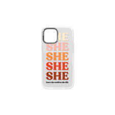 YOOUP Mintás telefontok She iPhone 13 Mini átlátszó háttérrel fehér kerettel tok és táska