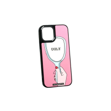 YOOUP Mintás telefontok Ugly iPhone 12/12 Pro tükrös háttérrel fekete kerettel tok és táska