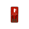 YOOUP Üveges hátlappal rendelkezó telefontok karácsonyi mintával Merry Rudolf rénszarvas Samsung S9 Plus G965 piros