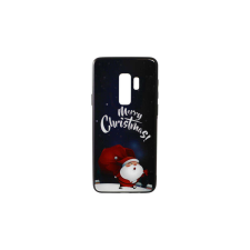 YOOUP Üveges hátlappal rendelkezó telefontok karácsonyi mintával Mikulás puttonnyal Samsung S9 Plus G965 tok és táska