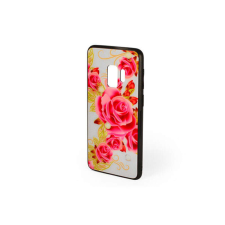 YOOUP Üveges hátlappal rendelkezó telefontok nagy rózsa mintával Samsung Galaxy S9 G960 tok és táska