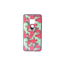 YOOUP Üveges hátlappal rendelkezó telefontok rózsa mintával zöld háttérrel Huawei Mate 20 tok és táska