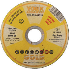 York 115x1x22.23mm A60S inox BF vágókorong barkácsgép tartozék