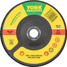 York 180x22mm al-ox lamellás csiszolótárcsa üvegszálas tányéron P40 barkácsgép tartozék