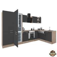  Yorki 340 sarok konyhabútor alsó sütős, alulfagyasztós hűtős kivitelben bútor