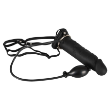 YOU2TOYS - Inflatable Strap-On - üreges, szilikon dildó (fekete) műpénisz, dildó