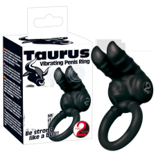 YOU2TOYS - Taurus - dupla-motoros, vibrációs péniszgyűrű (fekete) péniszgyűrű