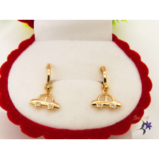  Yugo antiallrgén karika fülbevaló kisautó díszítéssel 18K fülbevaló