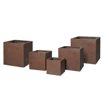  Yukon Cube kompozit növénytartó rozsdabarna 23x23x23-55x55x46cm S5 kerti dekoráció