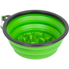 Yummie 60008Gr Összenyomható etetőtál habzsolásgátlóval, zöld, 1000ml kutyatál