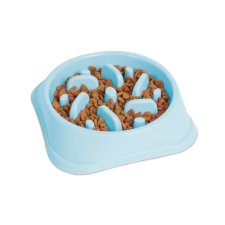 Yummie etetőtál habzsolásgátlóval 20x20x 4,5cm kék (60061A) kutyatál