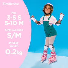 Yvolution Gyermek kerékpár bicikli térdvédő és könyökvédő szett - Pink sportjáték
