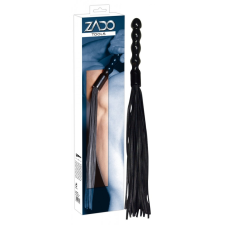 Zado ZADO - bőr korbács, hullámos nyéllel (fekete) szexjáték