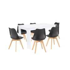  Zara 6+1 étkező garnitúra fekete-fehér bútor