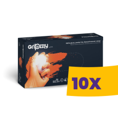 ZARYS Gripzzly Orange púdermentes nitril gyémántmintás védőkesztyű narancs 50db (Karton - 10 csomag)