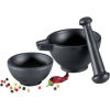 Zassenhaus 76073 Öntöttvas mozsár készlet 3 darabos 6 x 10 cm - Fekete (ZS-076073)