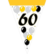 Zászló fűzér, évszámos "60" lufis party kellék