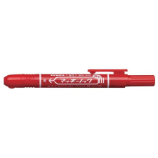 Zebra Alkoholos marker, 1,3 mm, nyomógombos, ZEBRA "Mckie Retractable", piros filctoll, marker
